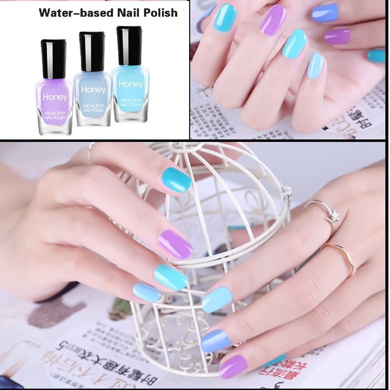 Tophany Non Toxic Easy Peel Off and Fast Dry Nail Polish Set for Pack, Eco Friendly & Organic Water Based Nail Polish for Women,Teens,Kids (10 Bottles) - Image 3